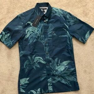 Tommy Hilfiger Blue Casual Button Down Hawaiian Shirt NWT